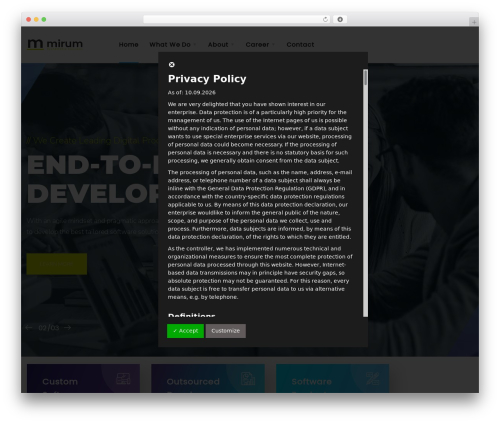 Dsgvo all in one for wp pro WordPress plugin - mirum.com