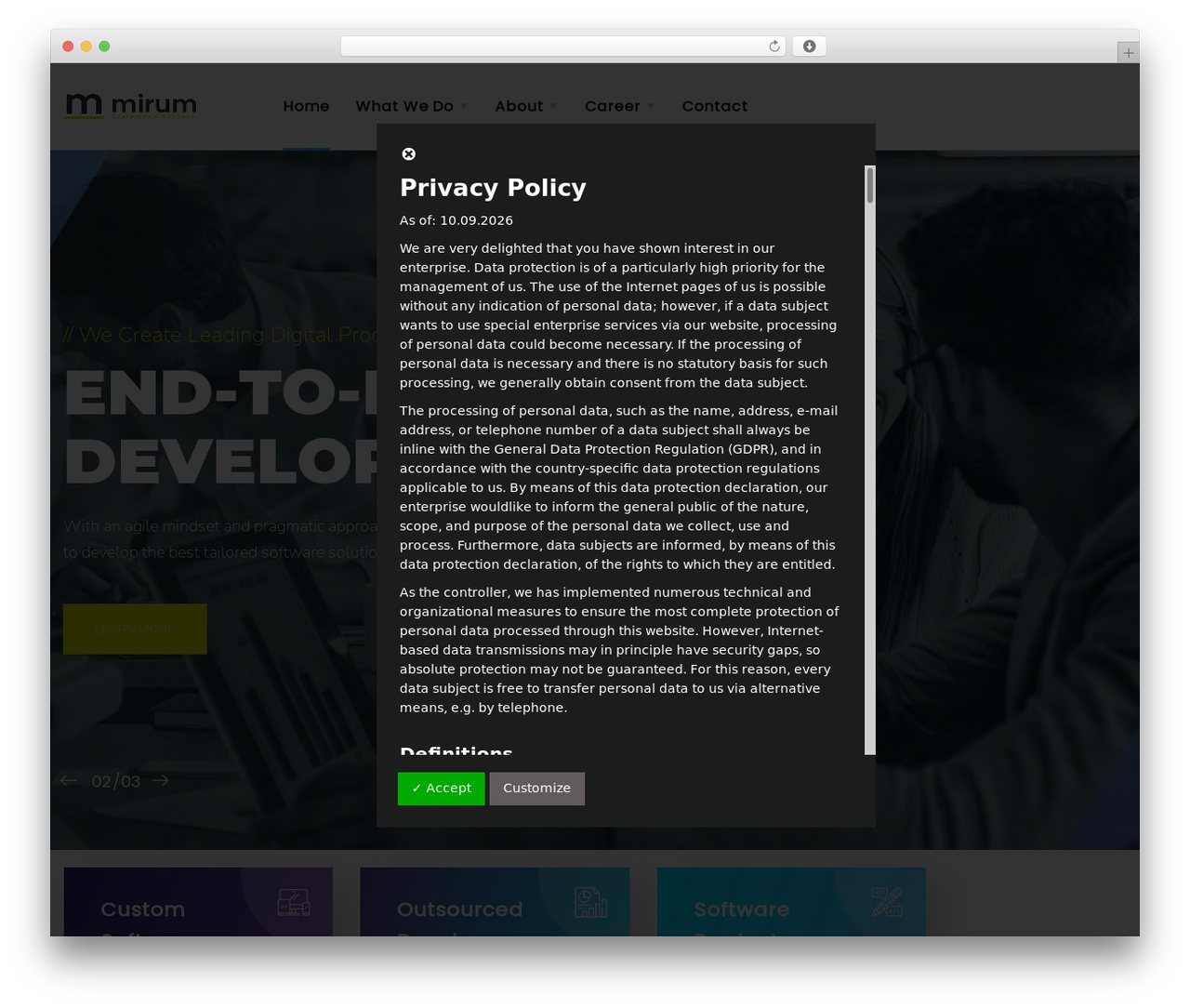 WordPress theme Engitech - mirum.com