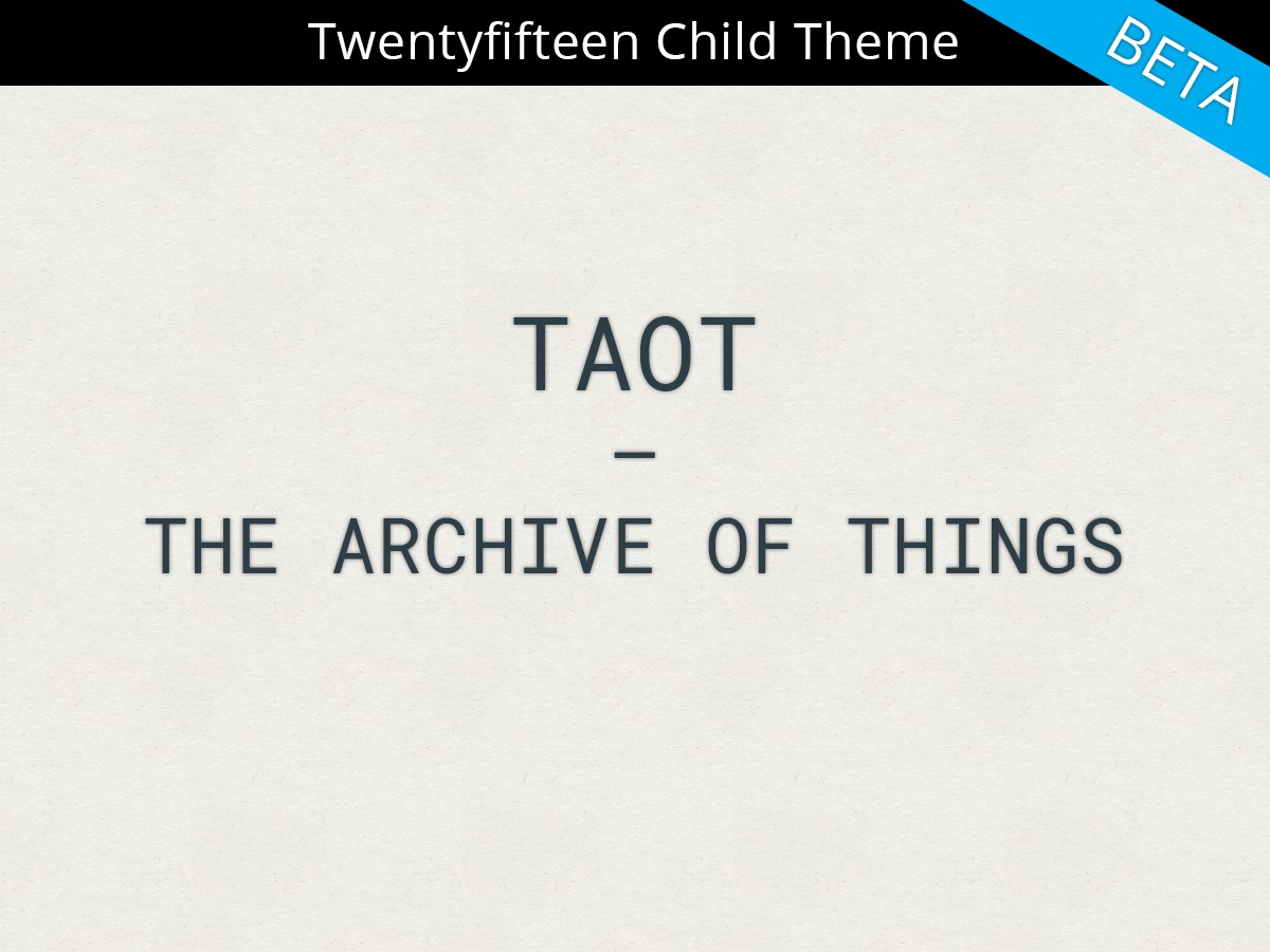 WordPress theme TAOT by Yoram Blumenberg