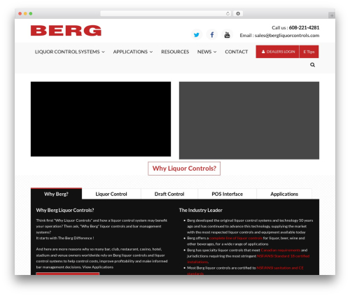 Berg WordPress theme design - bergliquorcontrols.com