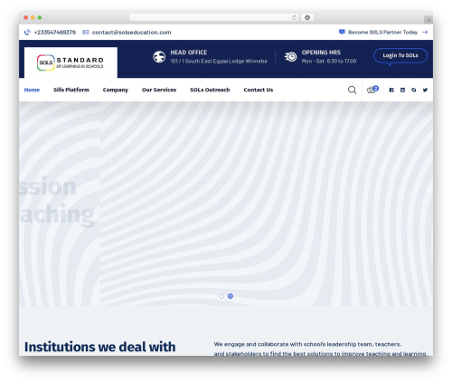 WordPress theme Envolve - solseducation.com