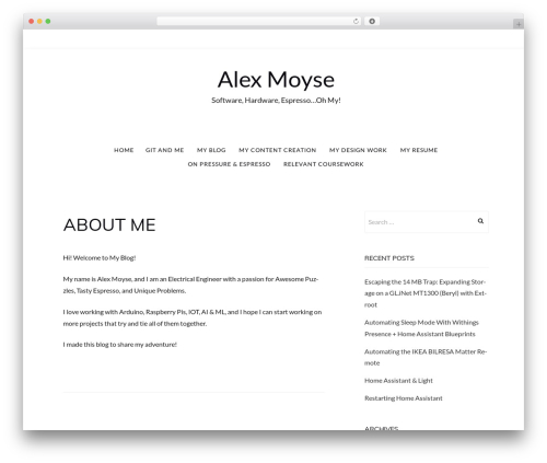 WordPress theme Aileron - alexmoyse.com