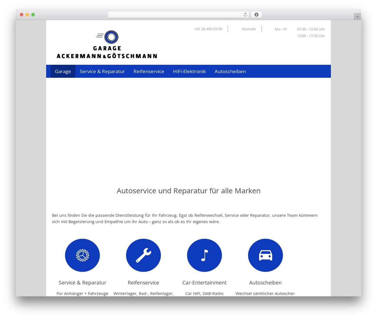 Codeian Performer WordPress theme - garage-ag.ch