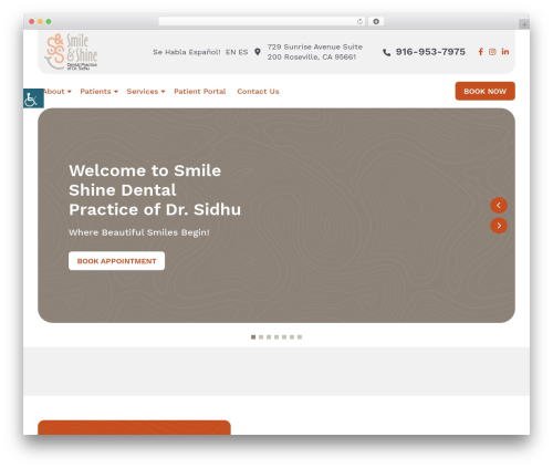 theme44 WordPress theme - smileshinedentistry.com