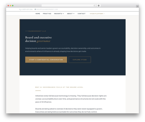 Divi WordPress theme - hawksroost.com