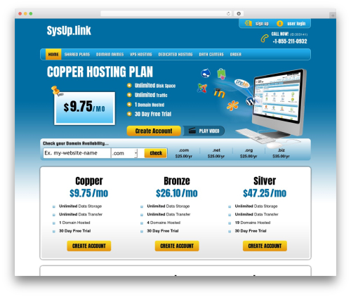 PHP Hosting theme WordPress - sysup.link