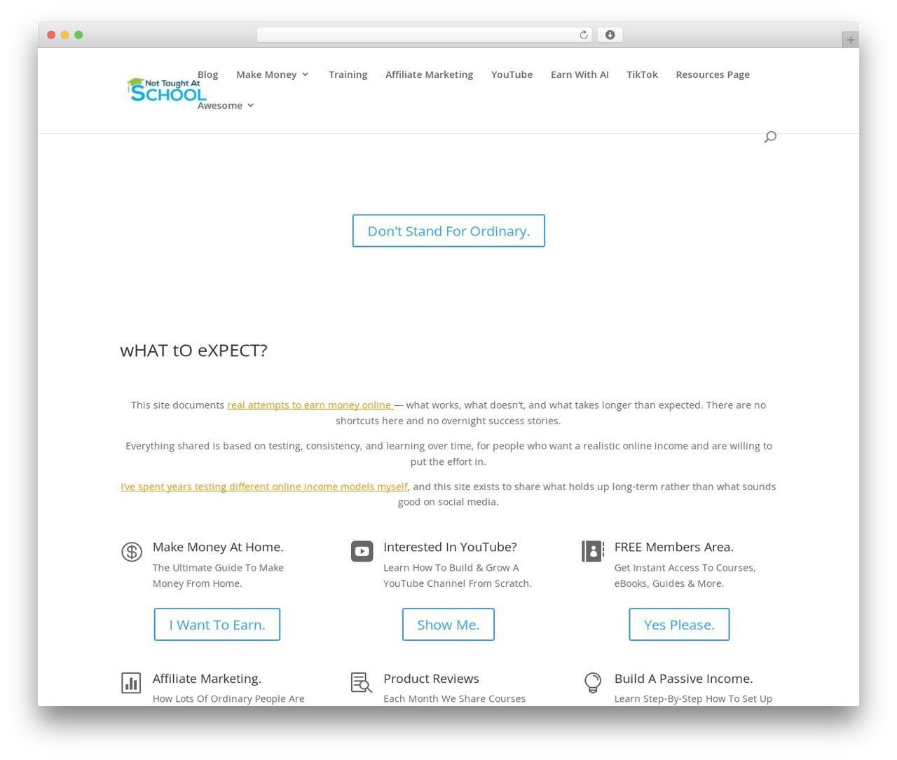 WordPress theme Divi - nottaughtatschool.co.uk