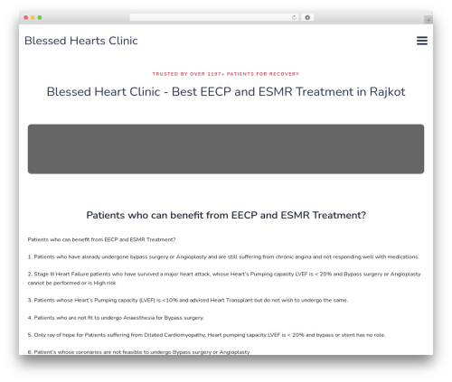 Cardioly WordPress theme design - blessedhearts.in