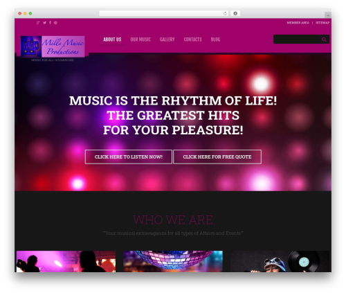 WordPress theme cherry - millsmusicprod.com