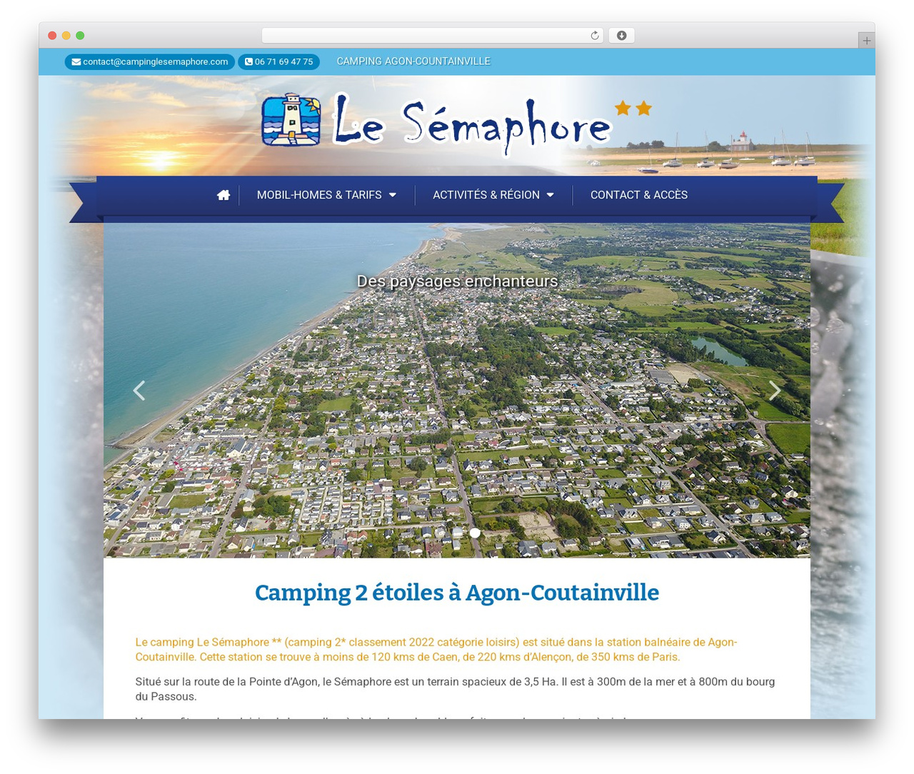 WordPress theme Template Semaphore - campinglesemaphore.com
