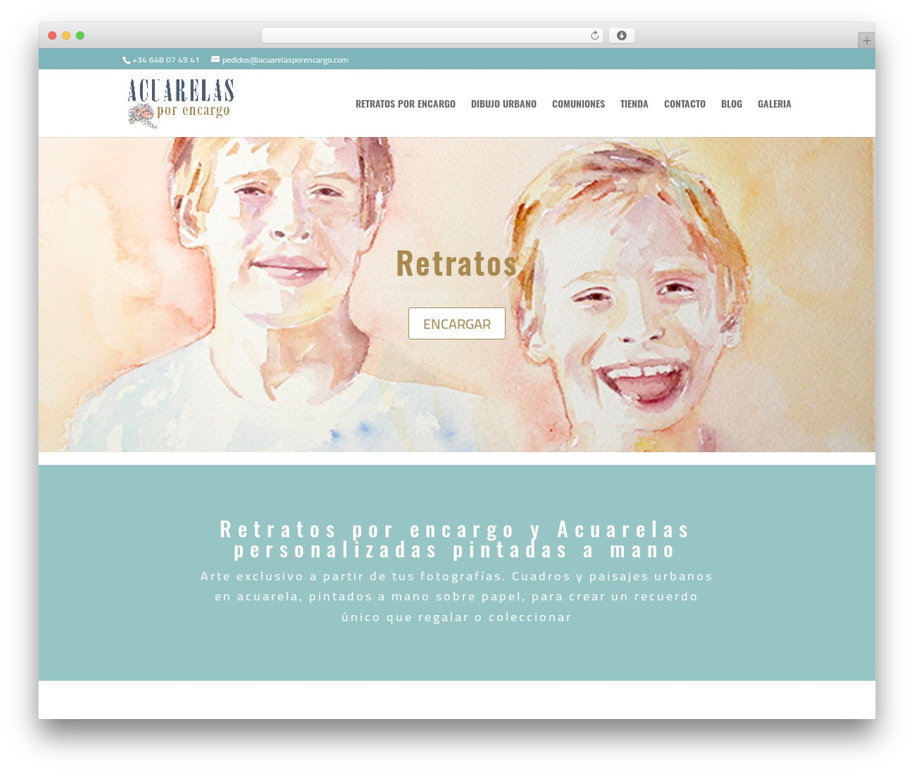 Divi - HIJO WordPress theme - acuarelasporencargo.com