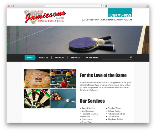 Laurel theme WordPress - jamiesonsbilliards.com