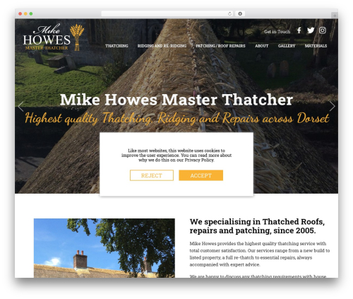 Thatch WordPress theme - dorsetmasterthatcher.com