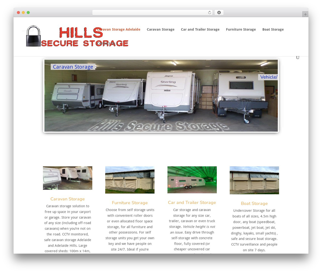 Divi theme WordPress - www.hillssecurestorage.com.au