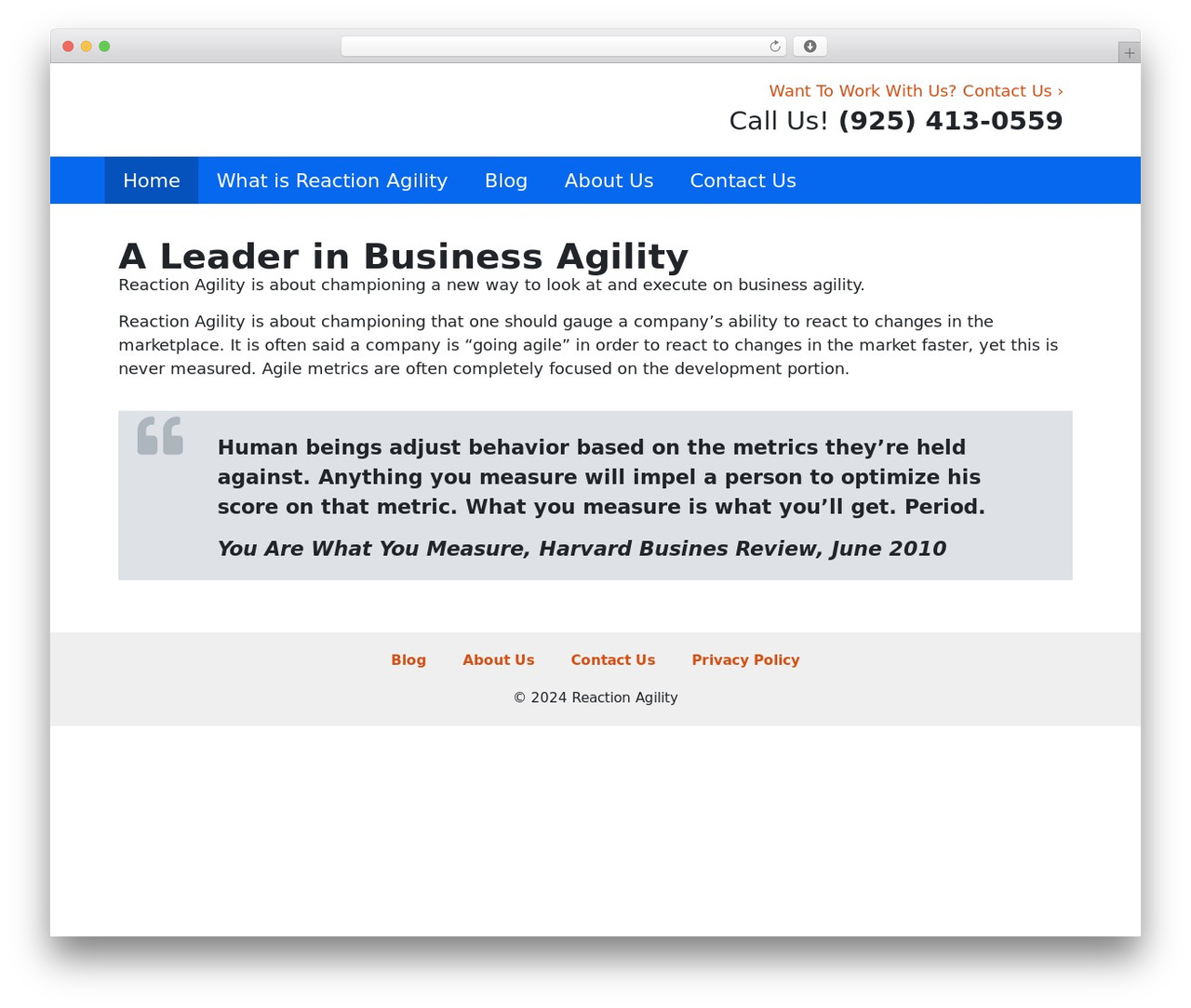 Hello Elementor WordPress theme design - reactionagility.com