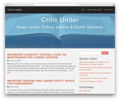 Flat Bootstrap WordPress website theme - criticunder.com