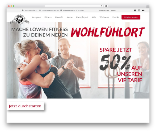 Wvt WordPress plugin - loewen-fitness.de
