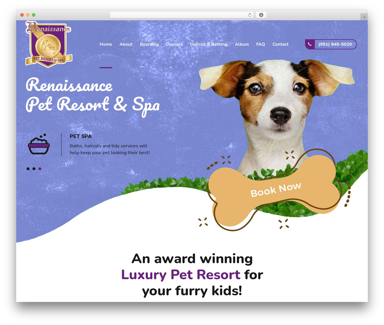 WordPress theme Pawsitive - renaissancepetresort.com