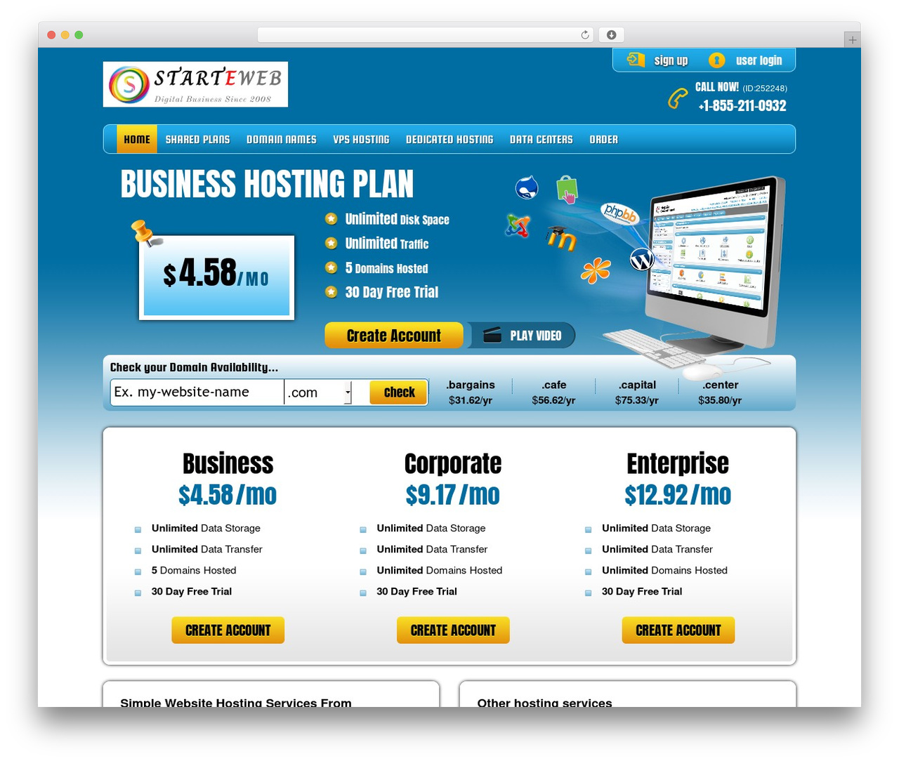 PHP Hosting WordPress website theme - starteweb.com PHP Hosting WordPress website theme - starteweb.com
