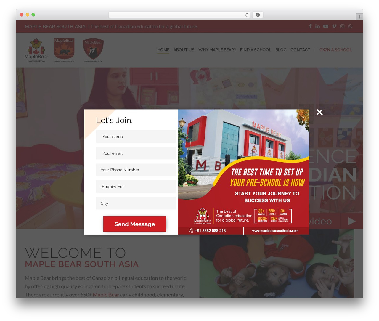 WordPress theme Maple Bear - www.maplebearsouthasia.com