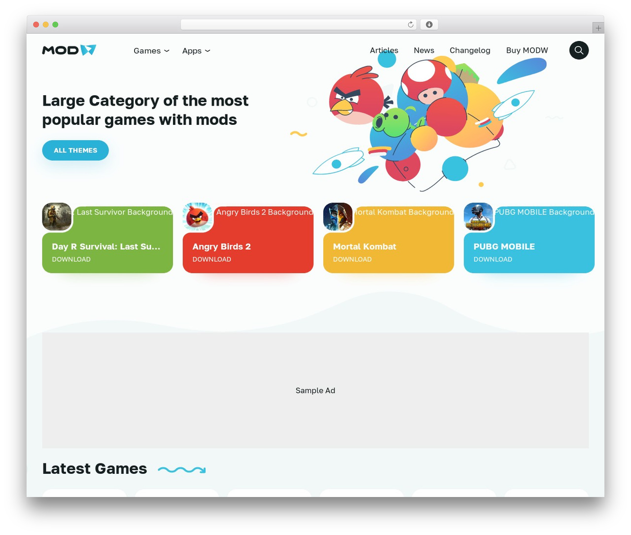 WordPress theme MODW - mw.apktemplates.com
