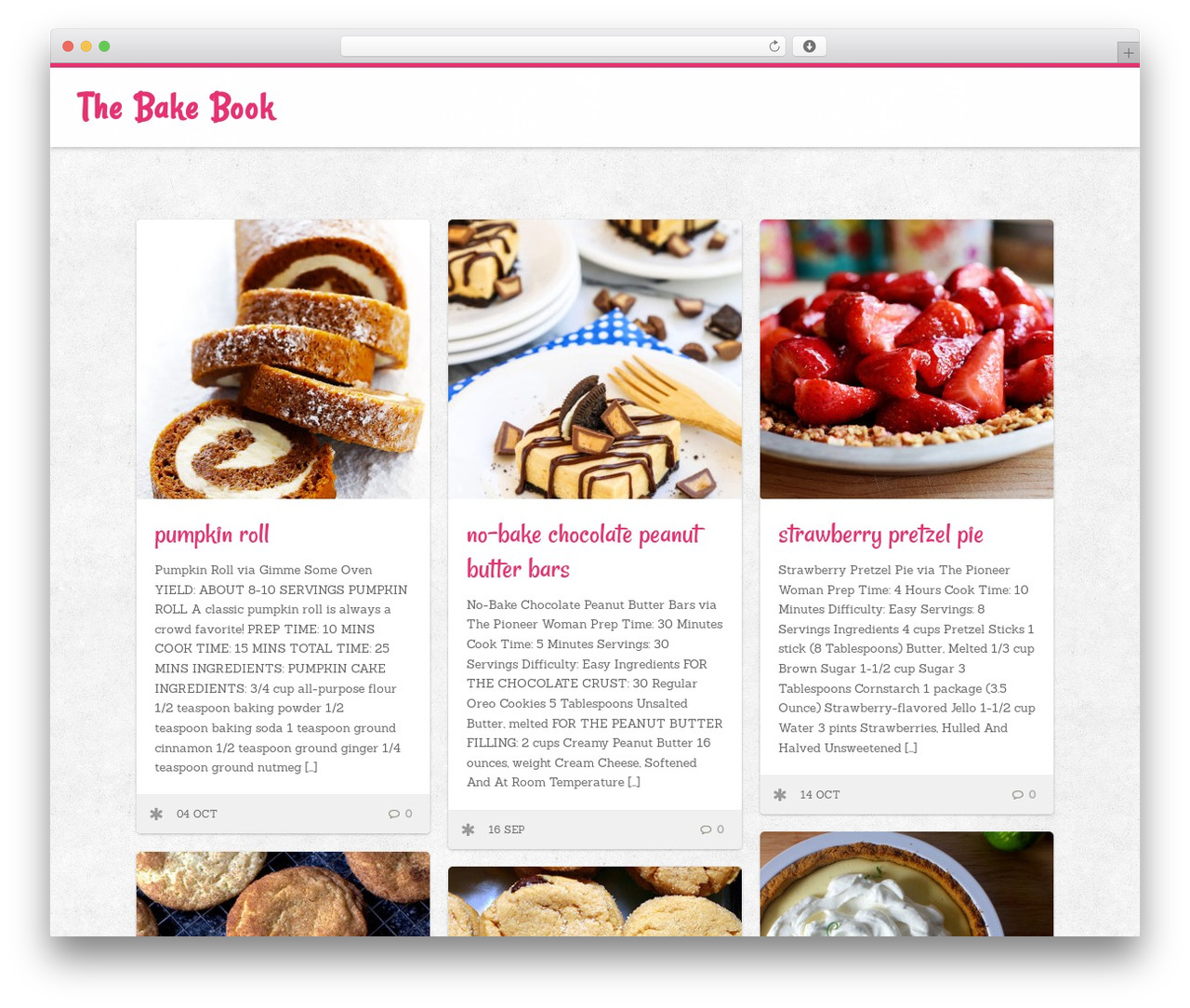Clippy WordPress theme - thebakebook.com