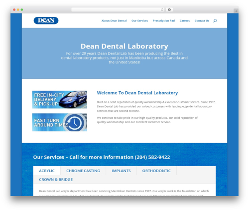 Divi WordPress theme - deandentallab.com