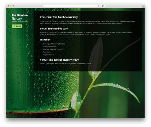 Fullscreen WordPress theme - thebamboonursery.net