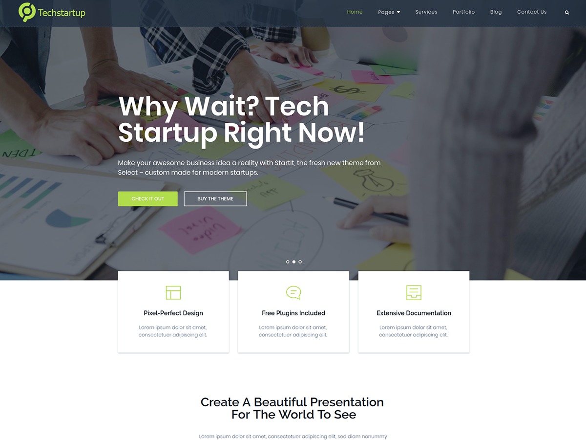 Theme WordPress Techstartup by Yetiteam