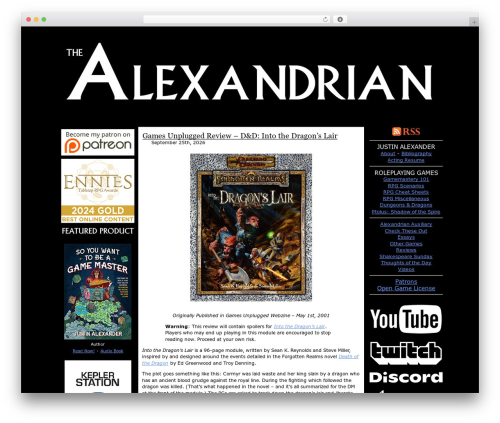 WordPress theme WordPress Theme Generator - thealexandrian.net