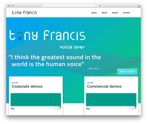 WordPress theme Perceptron - tonyfrancisvoiceover.com