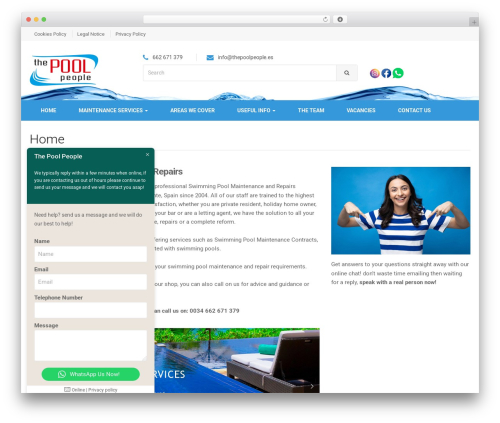 Click to chat pro WordPress plugin - thepoolpeople.es