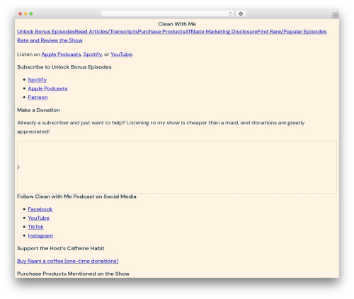 Blockbase best free WordPress theme - cleanwithmepodcast.com