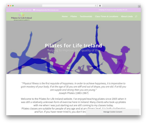 Divi theme WordPress - pilatesforlifeireland.com