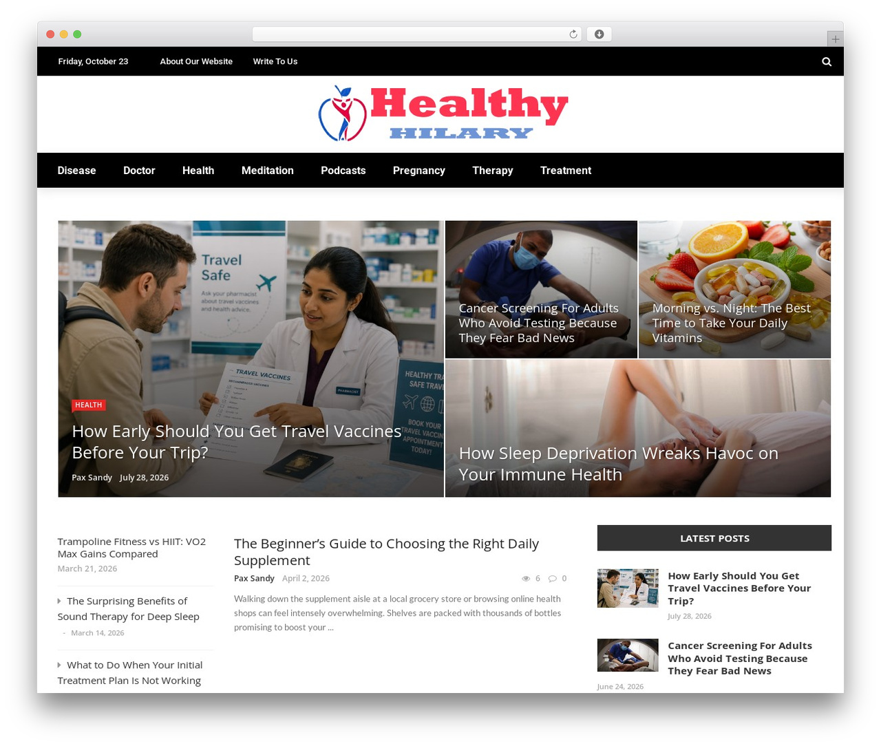 Rubik theme WordPress - healthyhilary.com