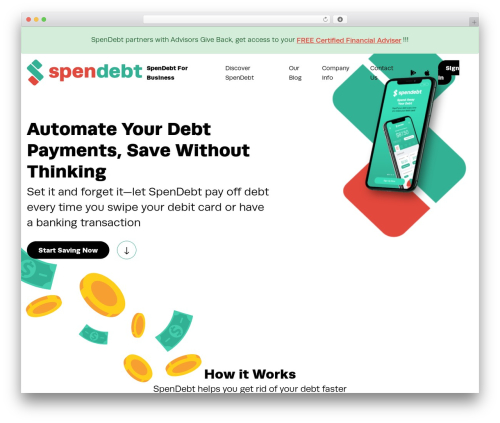 Spendebt WordPress theme - spendebt.com