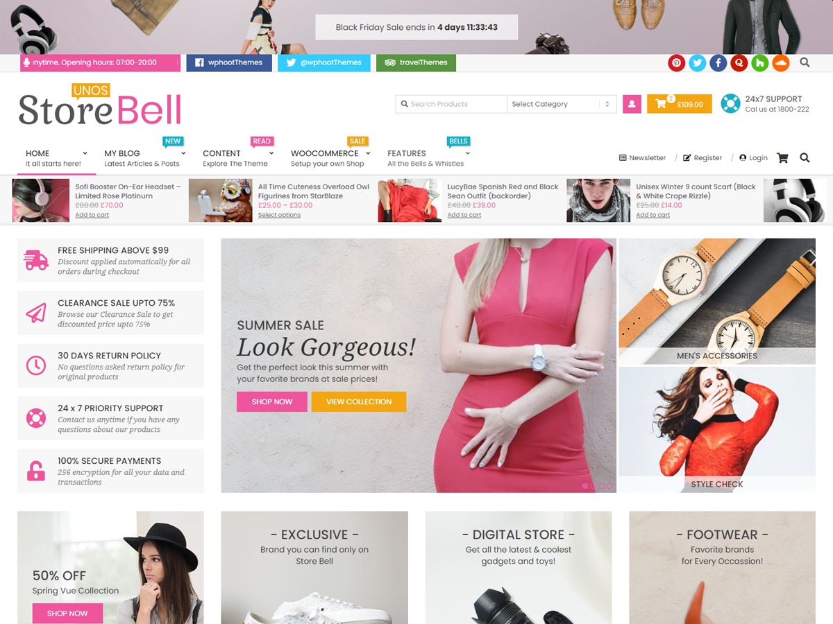 Unos Store Bell WordPress store theme