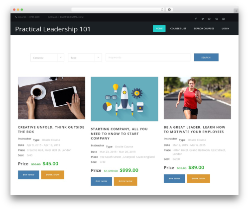 WordPress theme Course Theme - practicalleadership101.com