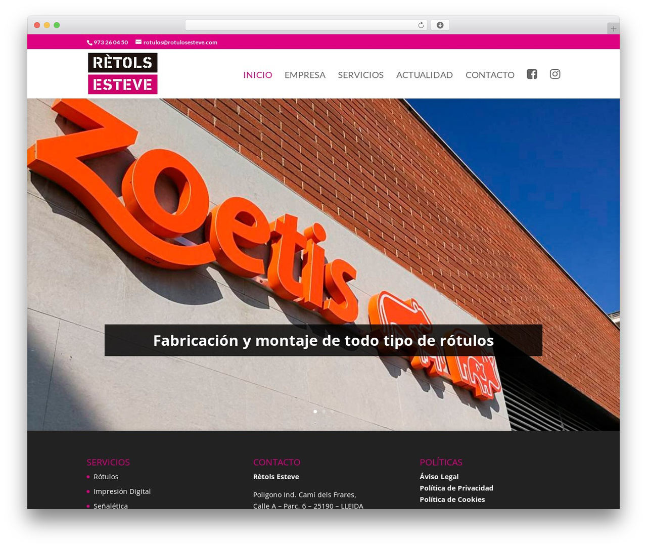 WordPress theme Divi - rotulosesteve.com
