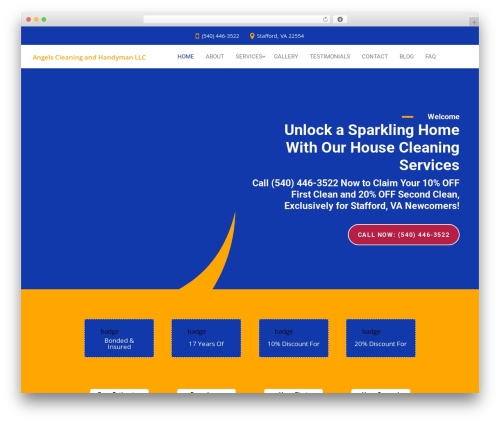 WordPress theme Divi - angelscleaningandhandymanllc.com