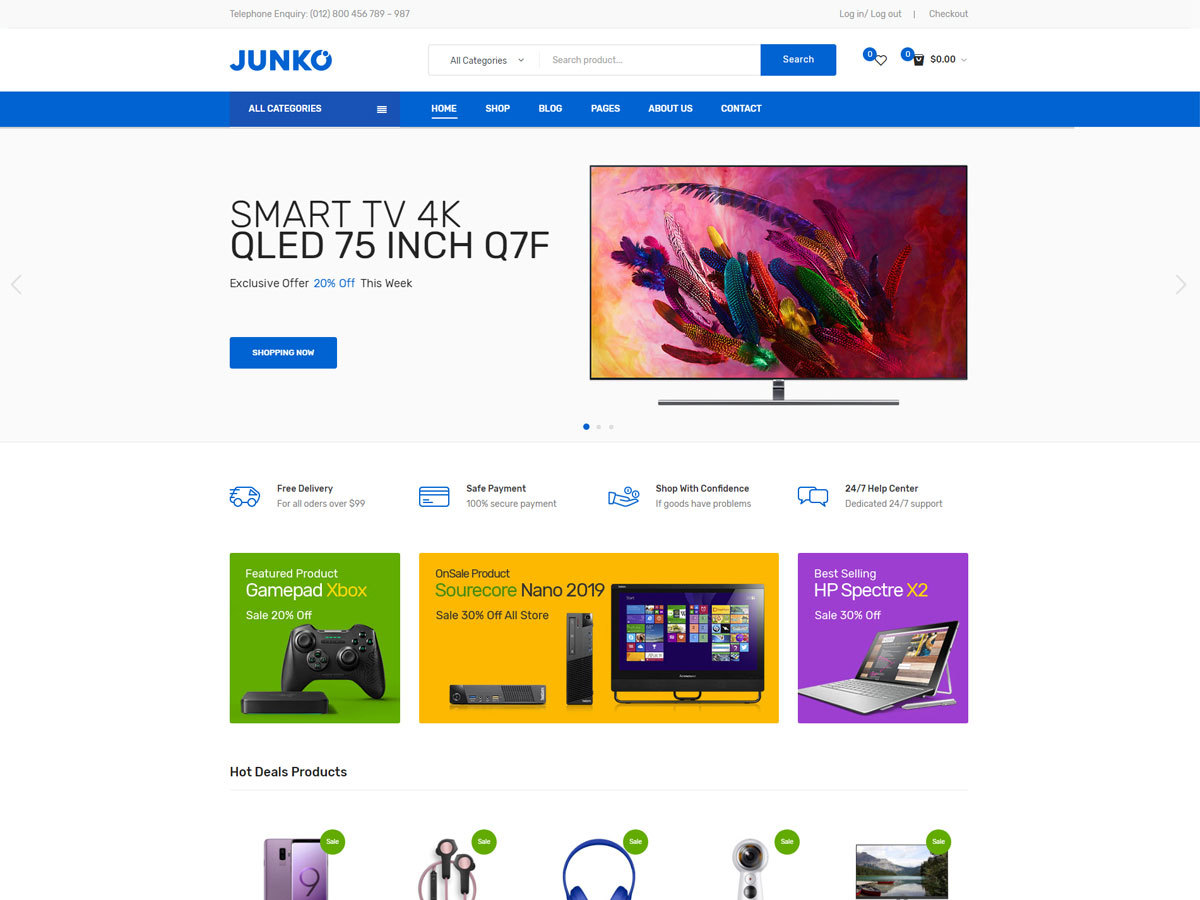 WordPress website theme Junko by Plaza-Themes