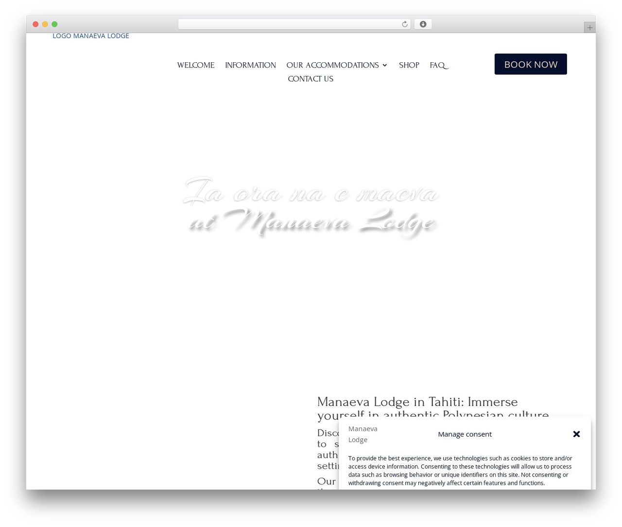 WP theme Divi - manaevalodge.com