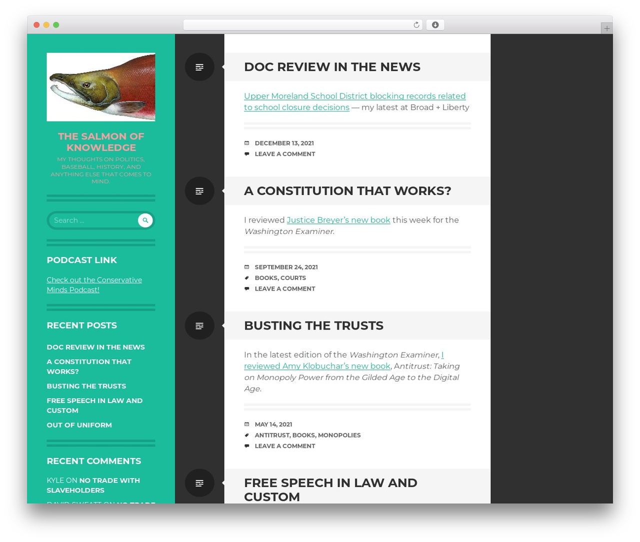 Writr WordPress theme - kylesammin.com