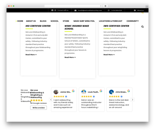 Klippe WordPress theme - welovekiteboarding.com