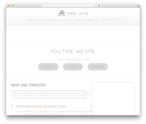 TypeCite WordPress theme - typecite.com