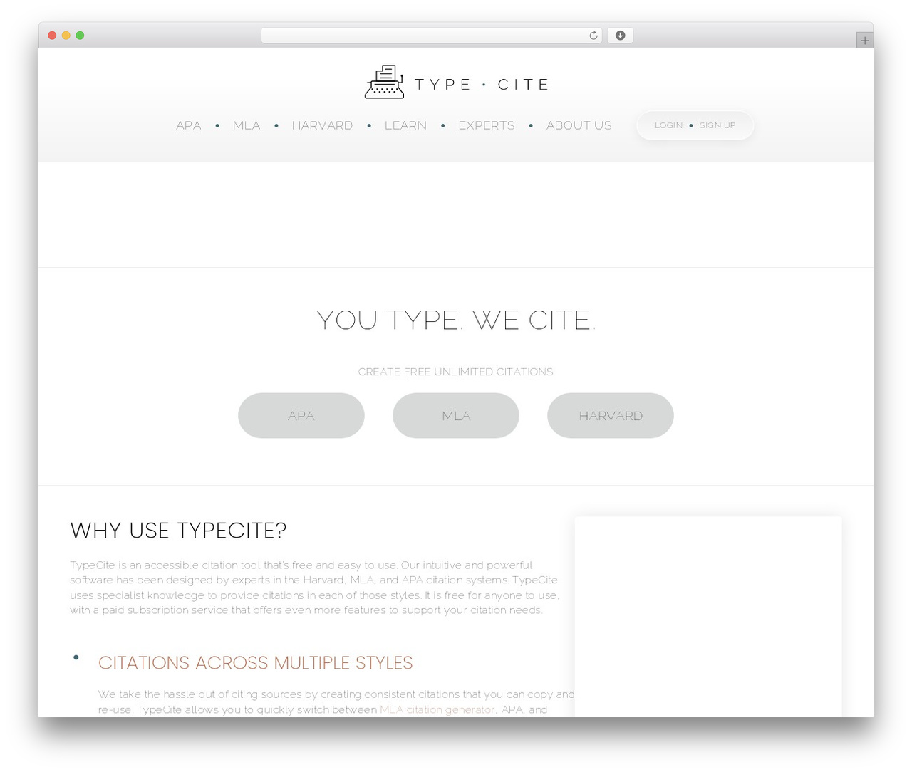 TypeCite WordPress theme - typecite.com