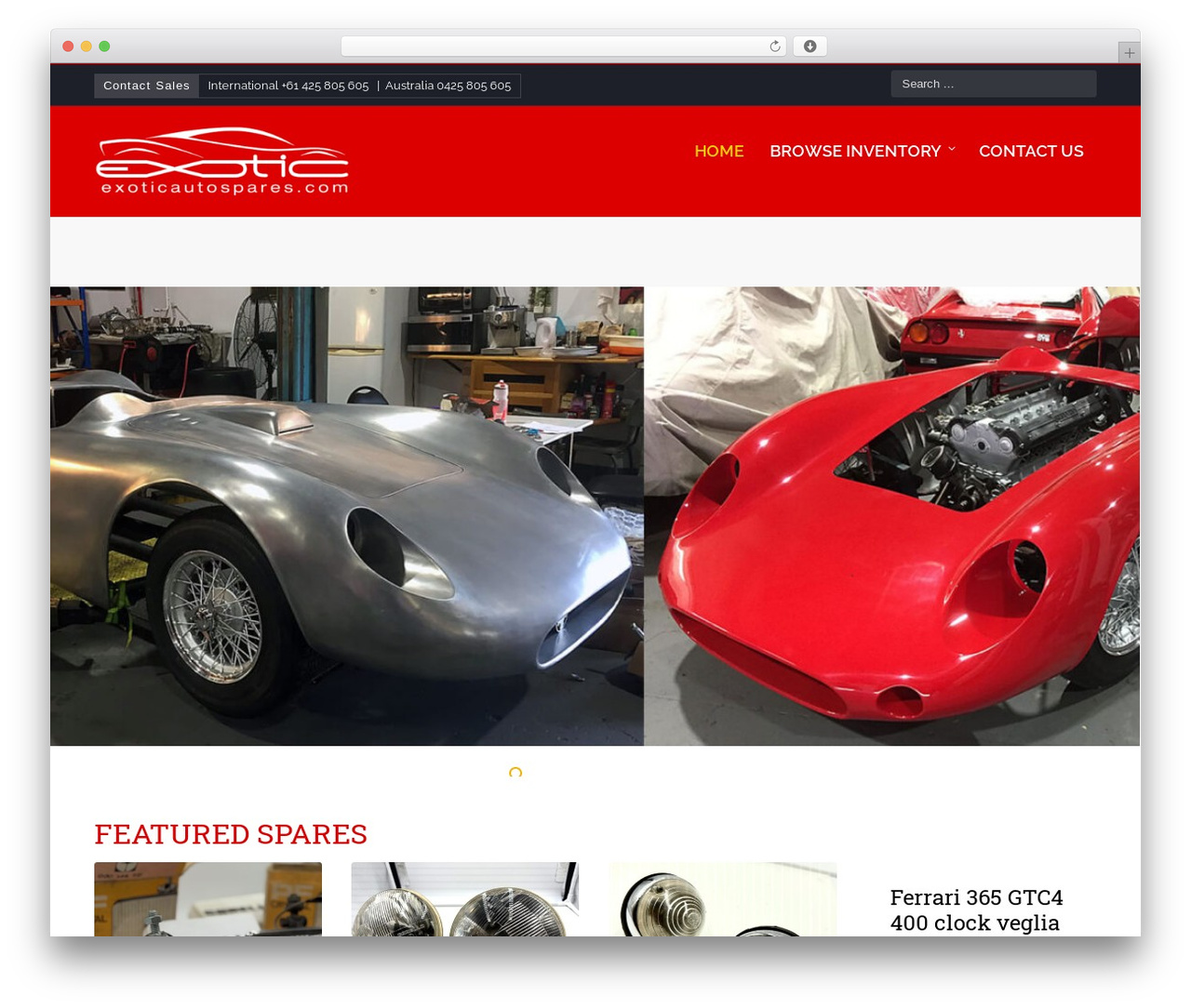 WordPress theme Octane Pro - exoticautospares.com