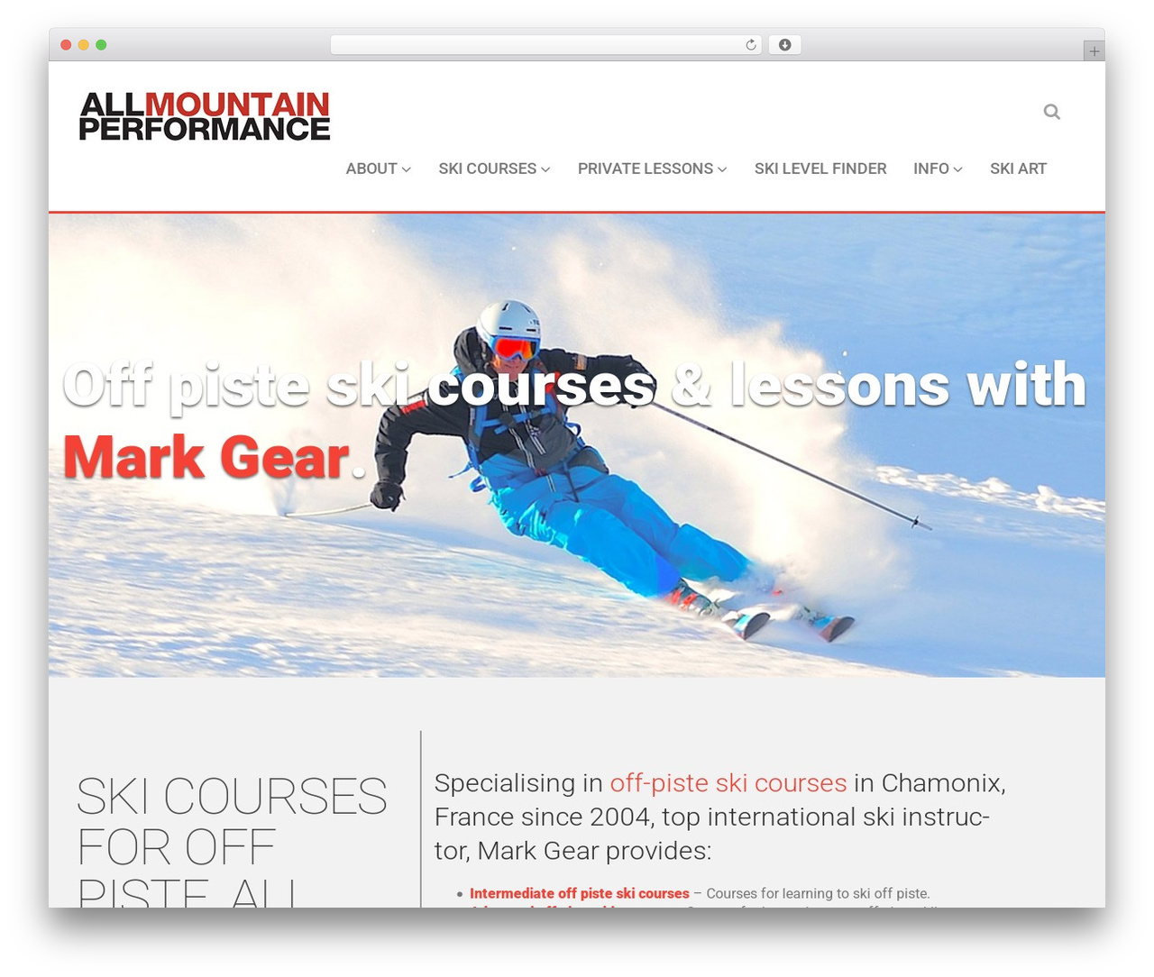 WordPress website theme Cherry Framework - allmountainperformance.com