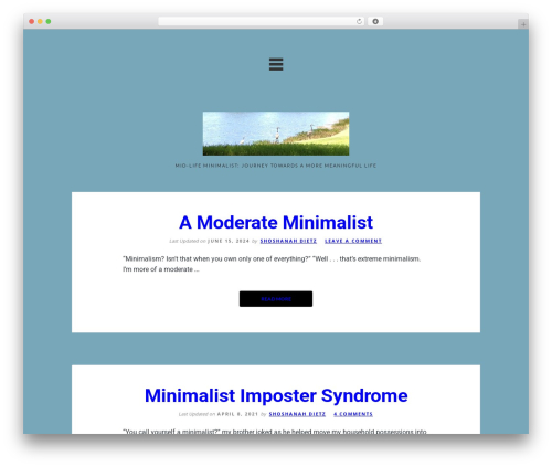 SingleBox WordPress theme - mid-lifeminimalist.com