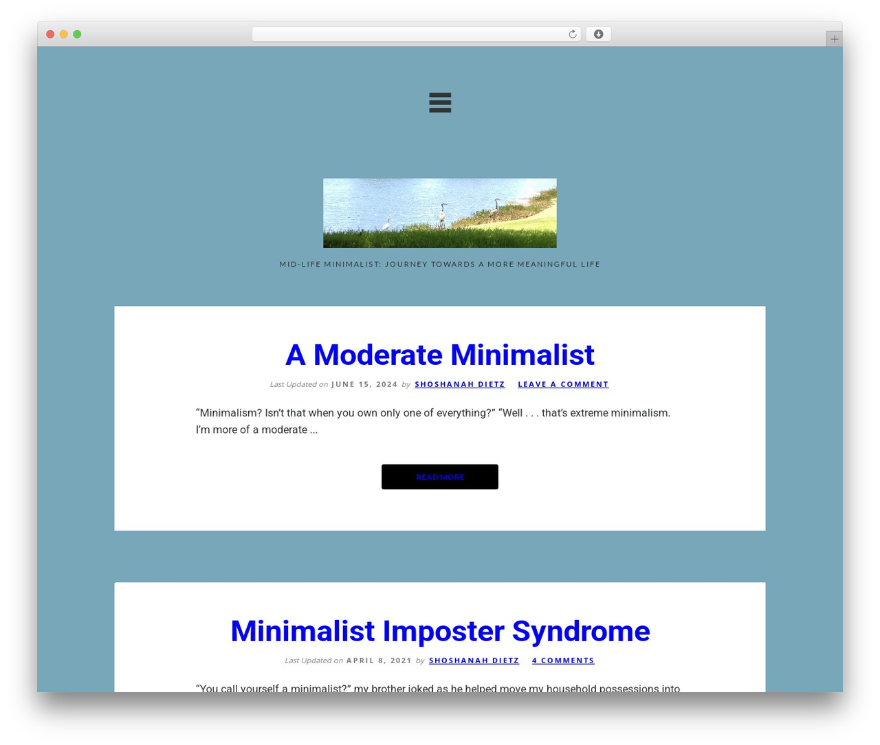Genesis WordPress theme - mid-lifeminimalist.com
